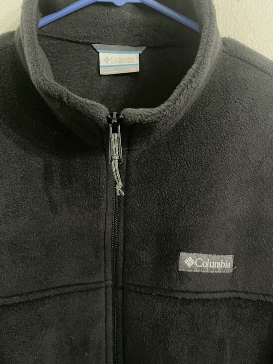 Columbia Men's XL Steens Mountain Full Zip Fleece Jacket Charcoal / Black - Picture 9 of 14